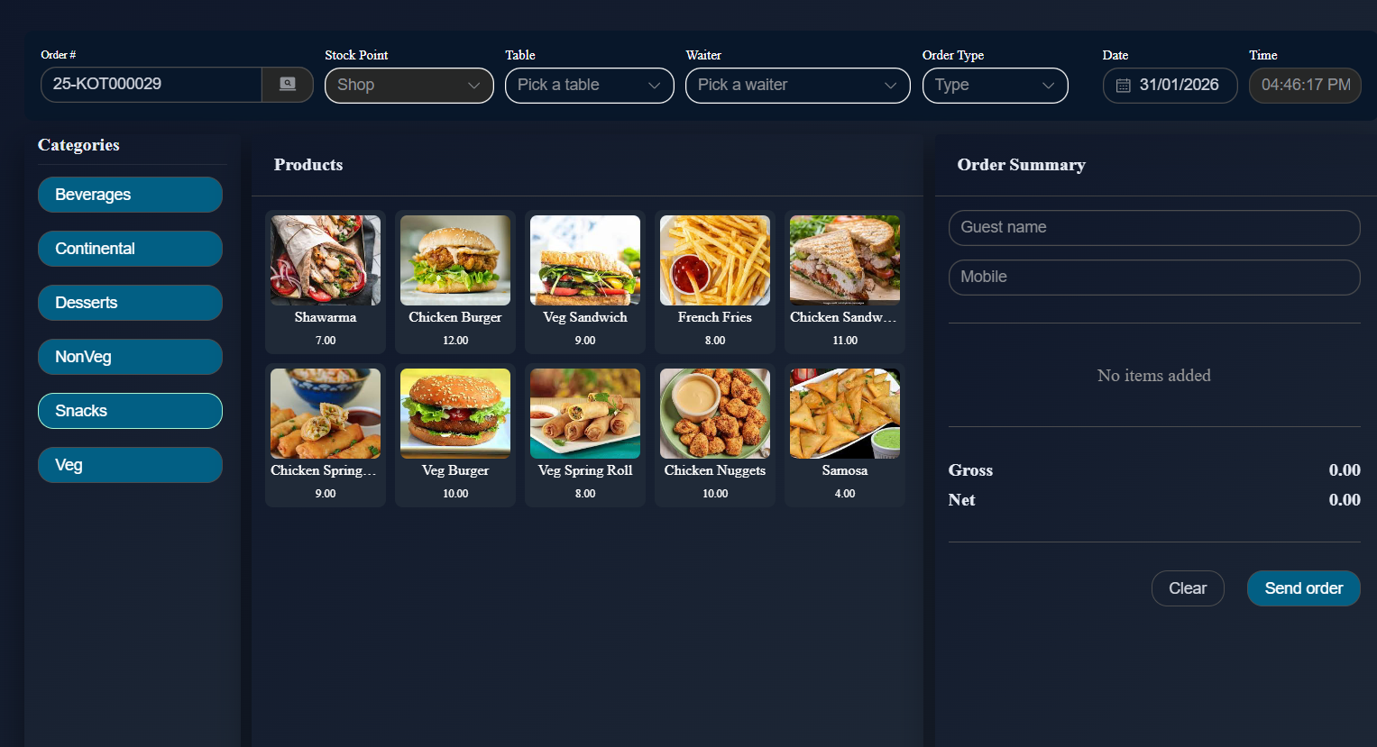Tarteeb Restaurant POS preview 2